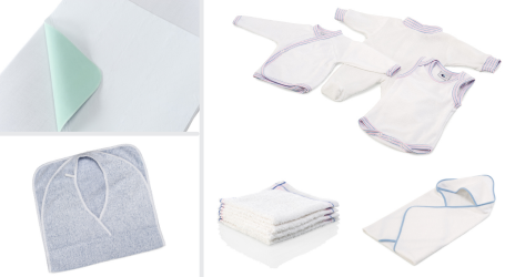Serviettes pour incontinence, bavoirs, couches et articles pour bébé